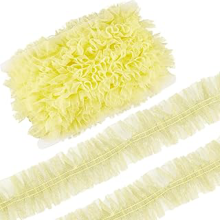 GORGECRAFT 10 Yards Pleated Lace Trim Ribbon 2.36