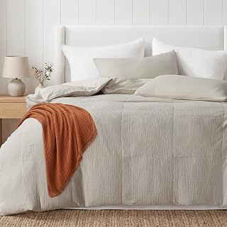HYPREST Muslin Duvet Cover Queen,100% Cotton Gauze,Soft Textured Linen Color: Jacquard Weave and Production Notes