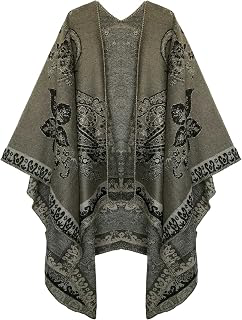 Women's Color Block Open Front Poncho Shawl Wrap Cape Ruana: Jacquard Weave and Production Notes