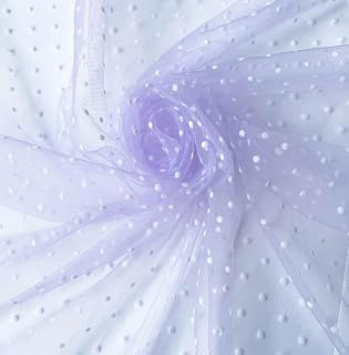 59 Inch White Polka Dot Tulle Spotted Mesh Soft Stretch Fabric Suitable for DIY Handmade Doll Butterfly Wedding Veil Costume Dress Craft Sewing: Ombre Dyeing and Production Notes