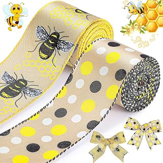 Giexie 2 Roll Honey Bee Christmas Wired Ribbon Polka Dot Holiday Ribbon: Fabric Sourcing and Quality Notes