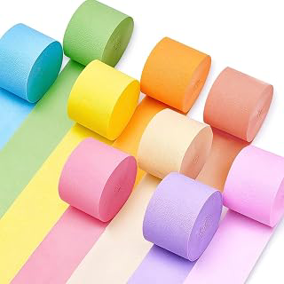 9 Rolls Multicolor Crepe Paper 738 ft -Party Streamers: Ombre Dyeing and Production Notes