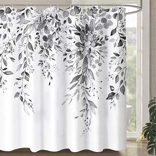 Gray and White Eucalyptus Shower Curtain Watercolor Grey Floral Plant Leaf Shower Curtains for Bathroom Botanical Flower Waterproof Fabric Bath: Jacquard Weave and Production Notes