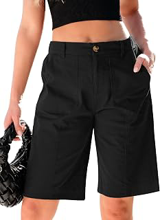 Bermuda Shorts for Women Knee Length High Waisted Long Chino Shorts: OEM Production and Sizing Notes