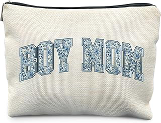 Blue Chinoiserie Boy Mama Makeup Bag for Women, Christmas Birthday Gifts for Moms of Boys, Mom Gifts Cosmetic Bag for Purse, Toile De Jouy: Print Design and Production Notes
