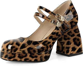 Women's Chunky Heels Platform Mary Janes Shoes Square Toe, 3.5 Inch: Jacquard Weave and Production Notes