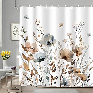 APROPHIC Watercolor Wildflower Shower Curtain Boho Floral Bath Curtain: Jacquard Weave and Production Notes