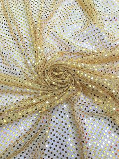 Sal Tex Fabrics, Small Confetti Dot Sequins on Sheer Metallic Mesh, Sells by the Yard(Gold): Fabric Sourcing and Quality Notes