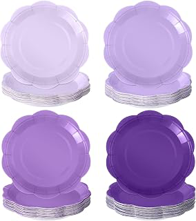 Funnymoom 100 Pcs Purple Scalloped Paper Plates 7 Inch Disposable: Ombre Dyeing and Production Notes