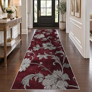Jacquard Runner Rug Washable 3 x 8, Vintage Grey Burgundy Floral Runners for Hallways Kitchen Bedroom Entryway, Jacquard Home Decor Indoor Long: Jacquard Weave and Production Notes