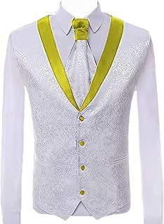 Men's Shawl Collar Single Breasted Suit Vests Casual Jacquard Vests Slim Fit Waistcoat For Wedding Groom Dating: Jacquard Weave and Production Notes