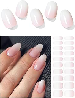 AutyaMee Semi Cured Gel Nail Strips (A Ombre Pink), Gradient, 20 Pcs Gel Nail Wraps, Stickers, Salon Quality, Long Lasting, Works with Any UV: Ombre Dyeing and Production Notes