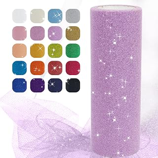 JeogYong Light Purple Glitter Tulle Roll, 6