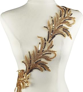 1 Yards Gold 3D Embroidery Sequin Lace Applique Flower Patch Trim Bead for DIY Sewing Craft Wedding Dress Decoration Supplies: Fabric Sourcing and Quality Notes