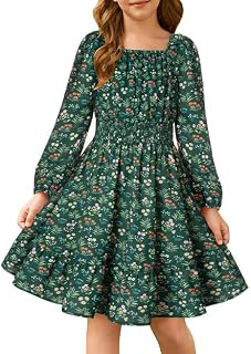 Girls Fall Dress Floral Long Sleeve Midi Christmas Teen Outfits: OEM Production and Sizing Notes