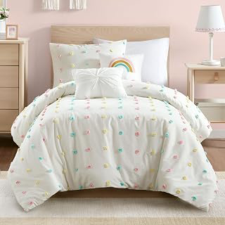 Intelligent Design Kids Pom Pom Ivory Twin Cotton Girls Comforter Set,4pc: Jacquard Weave and Production Notes