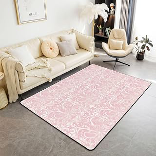 jejeloiu Jacquard Damask Area Rug 5x7 for Bedroom Luxury Royal Pink Jacquard Living Room Rugs Soft Non-Slip Vintage Decorative Decor Carpet: Jacquard Weave and Production Notes