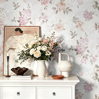 Floral Peel and Stick Wallpaper Pink Wall Paper Vintage Farmhouse Contact Paper Slef Adhesive Removable Wallpaper Watercolor Vinyl Waterproof: Jacquard Weave and Production Notes