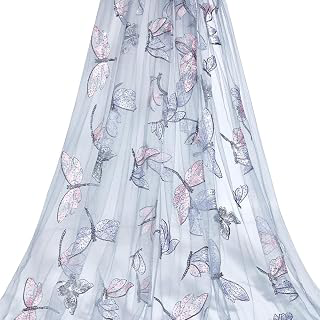 WEBEEDY 3 Yards/2.7m Embroidery Tulle Mesh Fabric, 59 Inch/150cm Wide Dragonfly Pattern Sequin Lace Fabric for DIY Handmade Clothing, Organza: Fabric Sourcing and Quality Notes