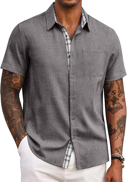 Men's Button Down Shirts Short Sleeve Casual Summer Beach Vacation Wedding Shirt with Pocket: OEM Production and Sizing Notes