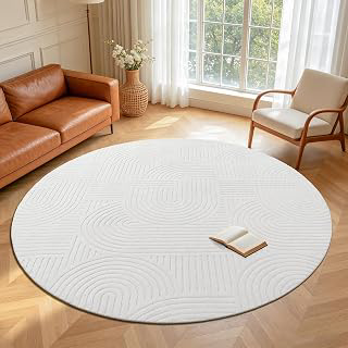 Pauwer 6ft Area Rugs for Living Room, Modern Non Slip Washable Rug, White: Jacquard Weave and Production Notes