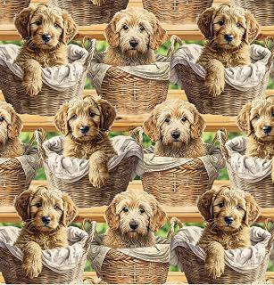 Baby Goldendoodles in A Basket Cotton Fabric Sold By The Yard David Textiles DX 4284: Fabric Sourcing and Quality Notes