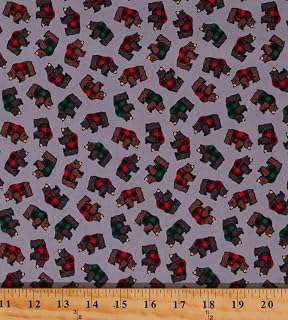 Cotton Christmas Bears Buffalo Plaid Green Red Festive Northwoods Lumber Jack & Jane Gray Cotton Fabric Print by The Yard (D405.59): Fabric Sourcing and Quality Notes