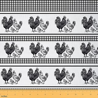Erosebridal Rooster Chicken Fabric by The Yard Retro Striped Buffalo Plaid: Fabric Sourcing and Quality Notes