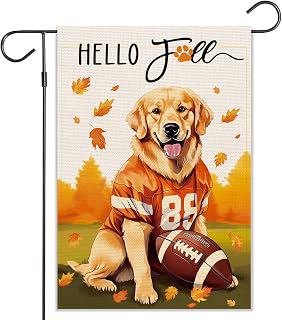 Balgardekor Football Fall Golden Retriever Garden Flag For Outside Welcome Burlap Flag Fall Decorations Outdoor Dog Thanksgiving Holiday Yard: Fabric Sourcing and Quality Notes