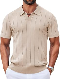 Mens Polo Shirts Short Sleeve V Neck Knit Shirts for Men Casual Old Money Clothes Mens Golf Shirt: OEM Production and Sizing Notes