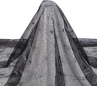 WEBEEDY 2 Yards Halloween Spider Web Tulle Fabric 150cm/59 Wide Soft Black Lace Fabric by The Yard Cobweb Gothic Fabric for Halloween Party: Fabric Sourcing and Quality Notes