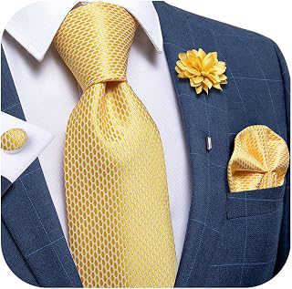 Silk Ties for Men Necktie and Lapel Pin Brooch Set: Jacquard Weave and Production Notes
