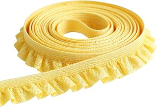 10 Yards Elastic Ruffle Lace Trim 0.6 Inch Stretch Frilly Ribbon for Baby Clothes, Doll Dress, Headbands, Lingerie, Sewing DIY Crafts (Yellow): Fabric Sourcing and Quality Notes
