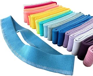 Cotton Stretch Rib Knit Collar Trim Fabric for Sweatshirt DIY Sewing (Black 4#,2 Strips): Fabric Sourcing and Quality Notes