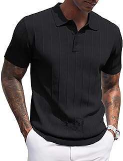 Mens Knit Polo Shirts Short Sleeve Ribbed Textured Polo Shirt Lightweight Casual Golf Shirts Collared T Shirt: OEM Production and Sizing Notes