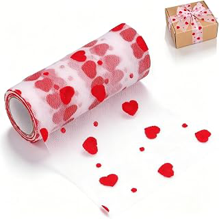 White Tulle Rolls, Tulle Rolls with Red Love Hearts Pattern 10 Yards Tulle Rolls Spool Fabric Tutu for DIY Skirts Wedding Wrap: Fabric Sourcing and Quality Notes