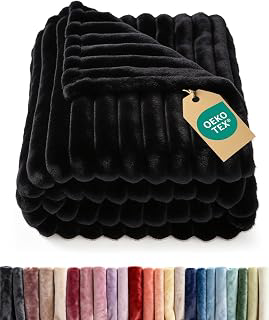 Fleece Blanket Throw Size - College Dorm Room Essentials - 50x60, Black: Jacquard Weave and Production Notes