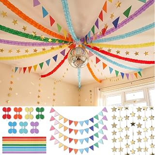 Frienda 15 Pcs Rainbow Paper Chains Strips Set, Colorful Party Decorations: Ombre Dyeing and Production Notes