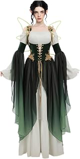 Women Medieval Dress Magical Ombre Elf Gown Ethereal Fairy Dress Renaissance Costume: Ombre Dyeing and Production Notes