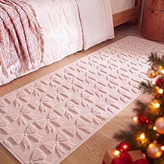 2 x 6 ft Pink Bow Runner Rug, Soft Non Slip Bedroom Mat: Jacquard Weave and Production Notes