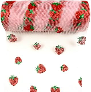 Shiny Strawberry Glitter Tulle Rolls 6 inch x 10 Yards (30 feet) Pink for Table Runner Chair Sash Bow Pet Tutu Skirt Sewing Crafting Fabric: Fabric Sourcing and Quality Notes