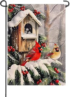 Artofy Christmas Tree Cardinal Small Decorative Garden Flag, Xmas Red Birds: Fabric Sourcing and Quality Notes