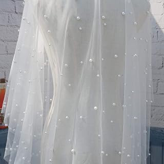 Net Tulle Mesh Lace Fabric Wedding Accessories Luxury Fabric Beaded Pearl Bead Lace Fabrics for DIY Wedding Veils Dresses Half Skirt Dress: Fabric Sourcing and Quality Notes