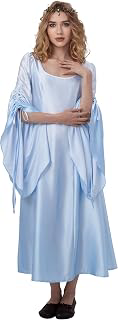 Blue Renaissance Dress U-Neck Medieval Gown with Flared Sleeves: Ombre Dyeing and Production Notes