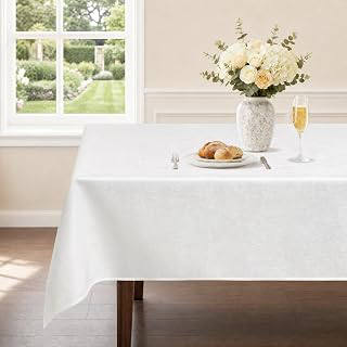White Jacquard Tablecloth for 6ft Rectangle Tables,60 x 102 inchs: Fabric Sourcing and Quality Notes