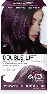 Splat Violet Vibes Double Lift Permanent Hair Dye Kit, 1 Application, Includes Purple Hair Color, Developer, Concentrate, Conditioner, Gloves: Ombre Dyeing and Production Notes