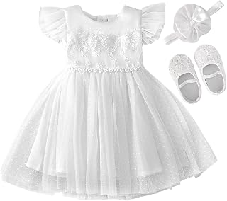 Flower Baby Girl Dresses 0-9 Months Baptism Outfits with Shoes Set: Jacquard Weave and Production Notes