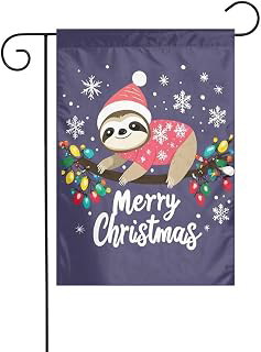 Gkyygk Merry Christmas Sloth Welcome Banners Garden Flag Double Sided 12x18 Inches Farmhouse Holiday Outside Decorations Burlap Yard Flag: Fabric Sourcing and Quality Notes