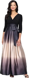 Women's Long Satin Ombre Mother of the Bride Dress, Wedding Guest, Formal Party Gown: Ombre Dyeing and Production Notes