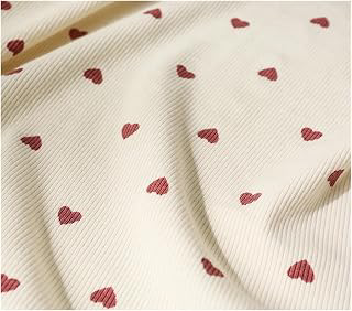 Rib Knit Fabric Stretchy Dot Rib Printed Cotton Sewing Knit Fabric by Half Yards Dress,T-Shirt Jersey Material 45 * 135cm(Color 06): Fabric Sourcing and Quality Notes